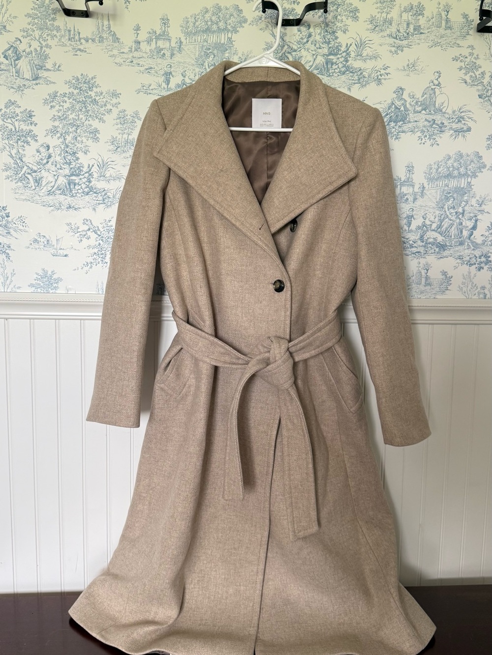 Mango Beige Tie-Waist Trench Coat